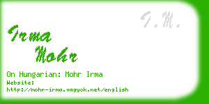 irma mohr business card